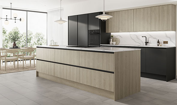 Hockley-Textures-Oak-and-Super-Matt-Charcoal-Handleless